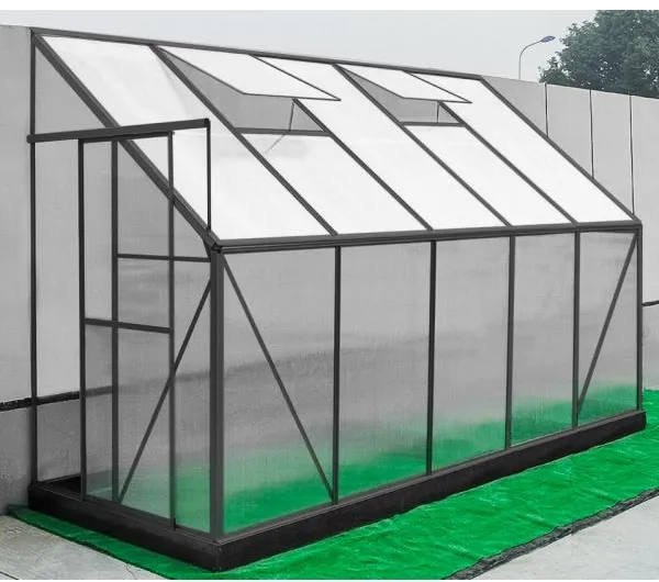 Seinään kiinnitettävä kasvihuone poly musta 132x313x227cm