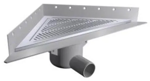 Purus Corner lattiakaivos sarja Ø50 mm vaakasuora liitäntä