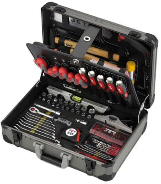 JET Alumiininen työkalupakki 118 osaa 1/4" + 1/2"
